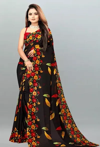 Trending Georgette Saree with Blouse piece 