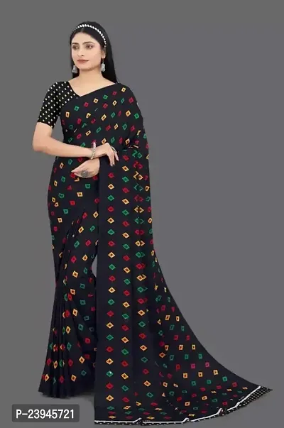 Elegant Georgette Saree with Blouse piece-thumb0