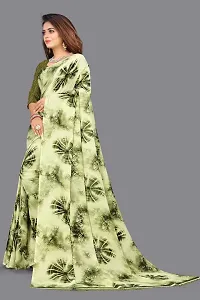 Stylish Green Georgette Saree with Blouse piece For Women-thumb2