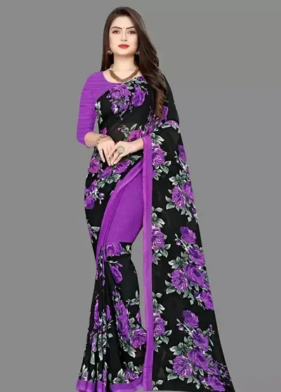 Women Beautiful Georgette Saree with Blouse piece