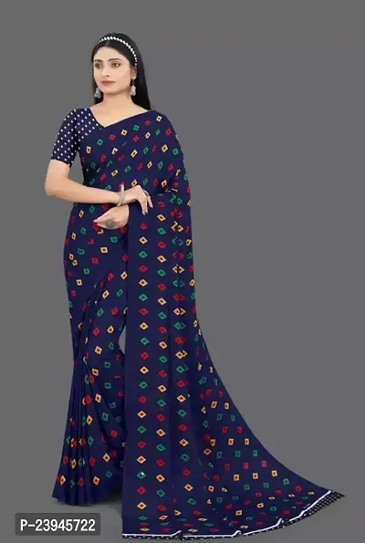 Elegant Georgette Saree with Blouse piece-thumb0