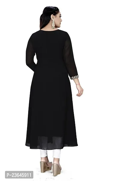 Elegant Georgette Embellished Gown Black Gown for Women-thumb4