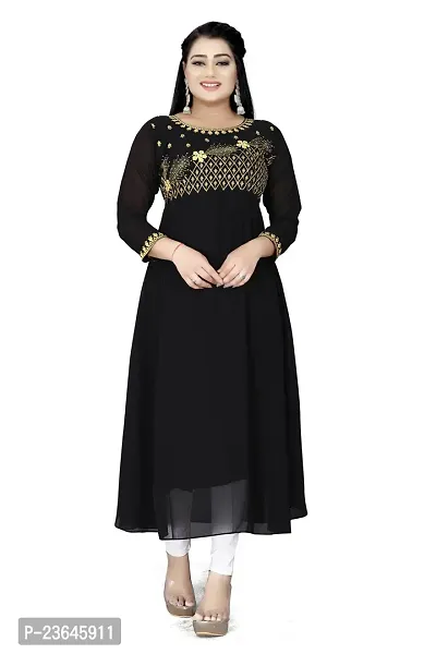 Elegant Georgette Embellished Gown Black Gown for Women-thumb5