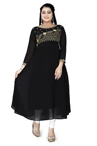 Elegant Georgette Embellished Gown Black Gown for Women-thumb1