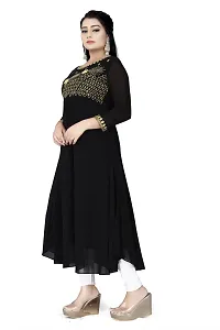 Elegant Georgette Embellished Gown Black Gown for Women-thumb2