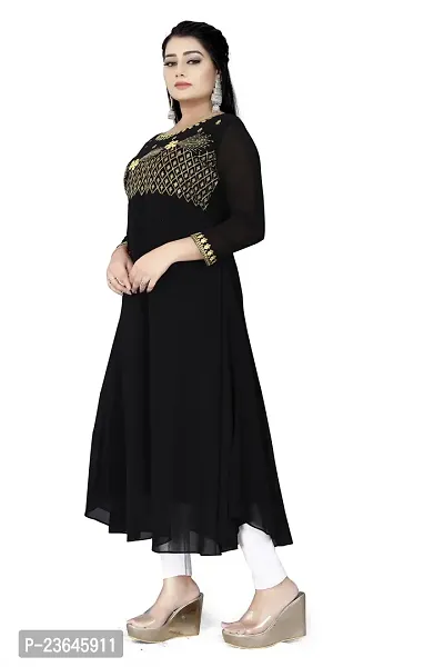 Elegant Georgette Embellished Gown Black Gown for Women-thumb3