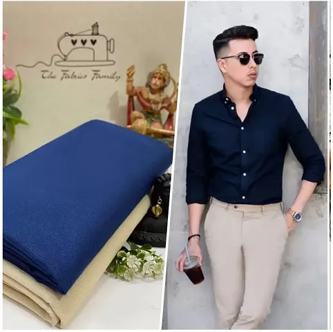 Classic Blend Self Pattern Clothing Fabric For Men