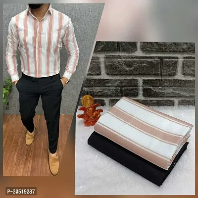 Stylish White Polycotton Embellished Shirt And Trouser Set Clothing Fabric For Men