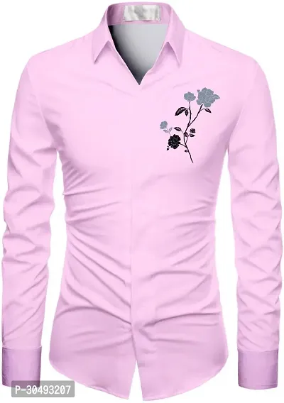 Stylish Pink Polycotton Shirt Fabric For Men