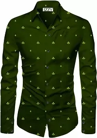 Stylish Cotton Blend Green Shirt Fabric-thumb1