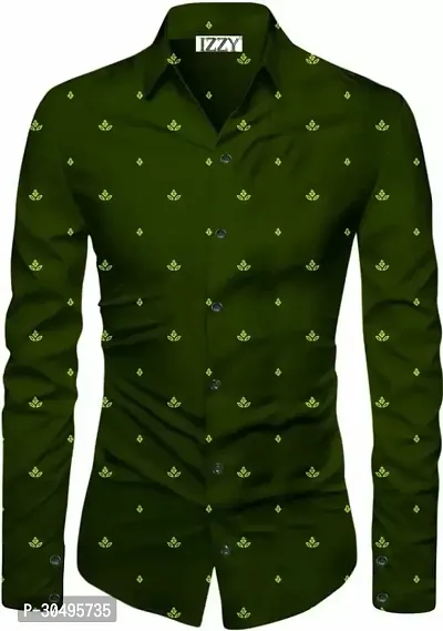 Stylish Cotton Blend Green Shirt Fabric-thumb2