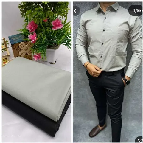 Stylish Linen Shirt And Trouser Set Clothing Fabric For Men