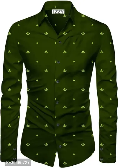 Stylish Polycotton Olive Shirt Fabric-thumb0