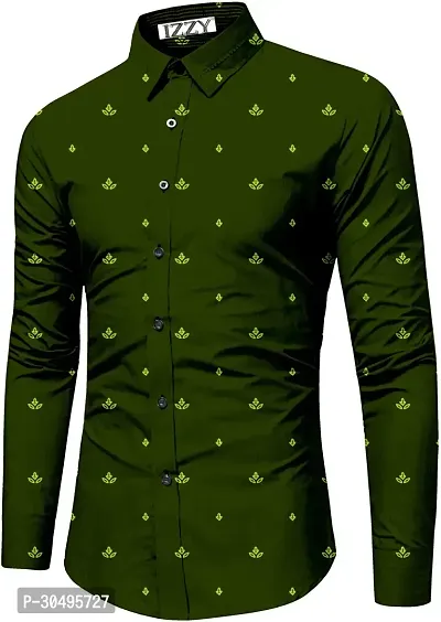 Stylish Polycotton Olive Shirt Fabric-thumb2