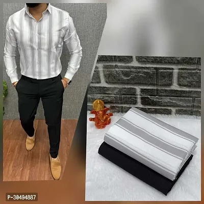 Stylish Polycotton Shirt And Trouser Fabric Fabric For Men-thumb0