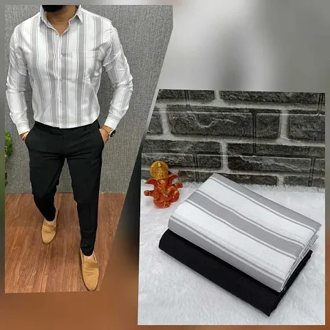 Stylish Polycotton Shirt And Trouser Fabric Fabric For Men