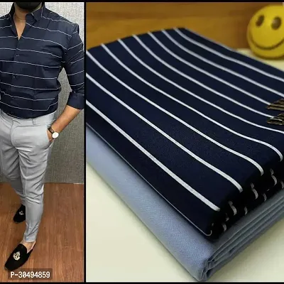 Stylish Polycotton Shirt And Trouser Fabric Fabric For Men