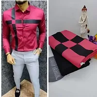 Stylish Multicoloured Cotton Silk Shirt And Trouser Set Clothing Fabric For Men-thumb1