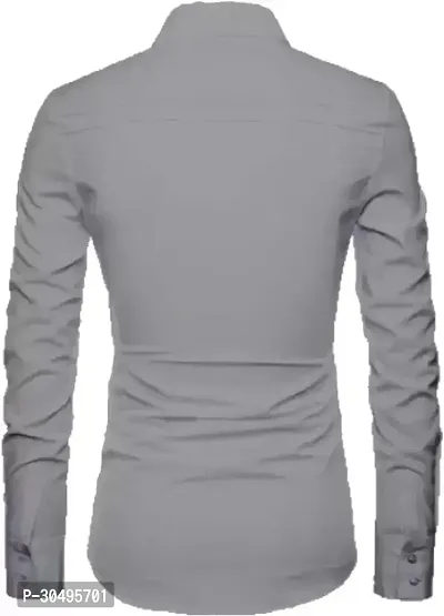 Stylish Polycotton Grey Shirt Fabric-thumb2