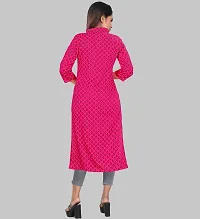 Stylish Pink Rayon Straight Printed Stitched Kurti For Women-thumb2