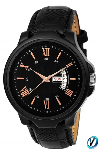 Attractive Day & Date Synthetic Strap Watches For Men