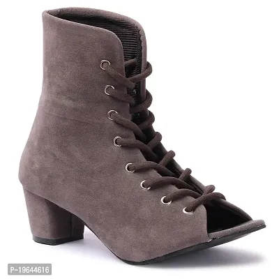 Women Velvet Heel Boots-thumb3