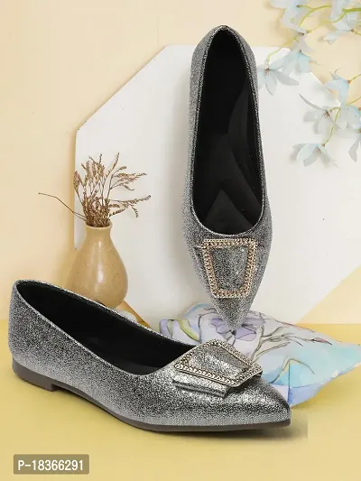 Women Pointed Toe Embellished Ballerinas-thumb5