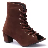 Women Velvet Heel Boots-thumb2