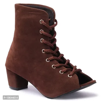 Women Velvet Heel Boots-thumb3