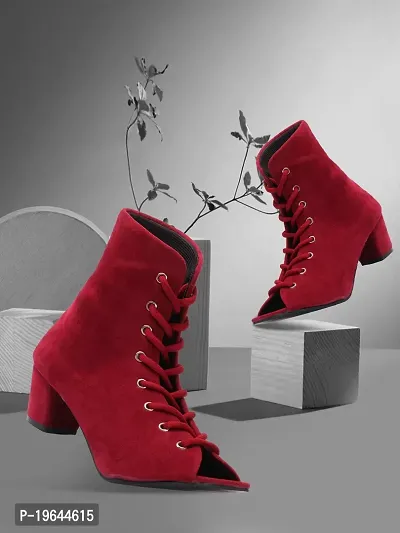 Women Velvet Heel Boots