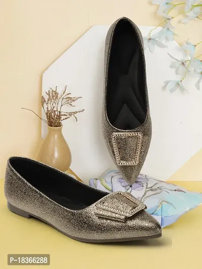 Women Pointed Toe Embellished Ballerinas-thumb5