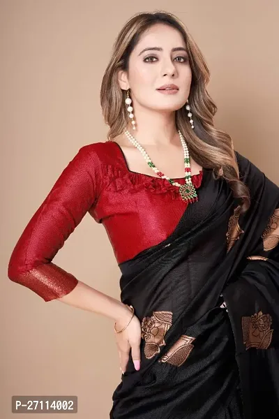 Beautiful Silk Blend Saree with Blouse piece-thumb5