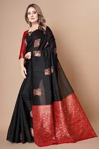 Beautiful Silk Blend Saree with Blouse piece-thumb1