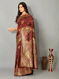 Classic Silk Blend Saree with Blouse piece for women-thumb2