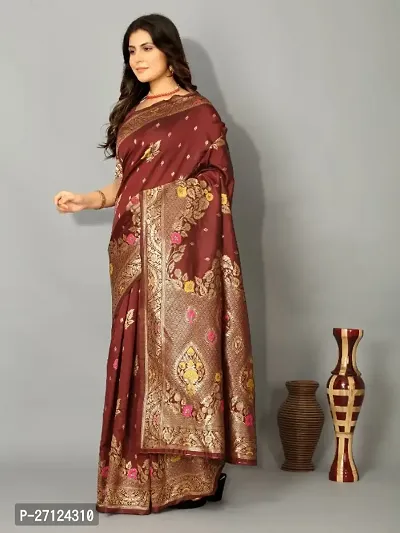 Classic Silk Blend Saree with Blouse piece for women-thumb3
