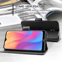 BINTAGE Magnetic Case Artificial Leather Flip Cover for Mi Redmi 8A - Venom Black-thumb3