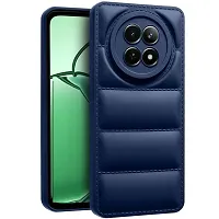 BINTAGE Puff Case Soft Silicon Flexible Rubber Case Back Cover for Realme Narzo 70X 5G - Navy Blue-thumb1