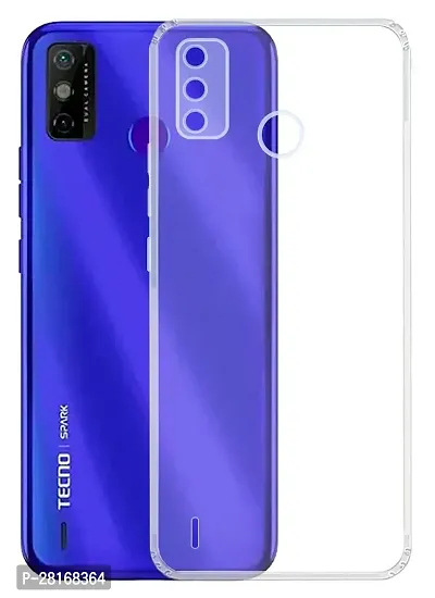 BINTAGE Flexible Rubber Back Cover for Tecno KE5 /Spark Go 2020 - Transparent-thumb0