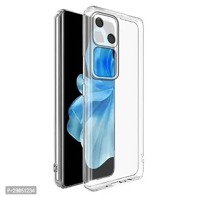 BINTAGE soft Rubber silicone Clear Back Cover for Vivo V30 5G - Transparent