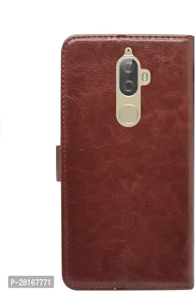 BINTAGE Magnetic Case Artificial Leather Flip Cover for Lenovo XT 1902-3 -Lenovo K8 Note - Chocolate Brown-thumb5