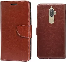 BINTAGE Magnetic Case Artificial Leather Flip Cover for Lenovo XT 1902-3 -Lenovo K8 Note - Chocolate Brown-thumb1