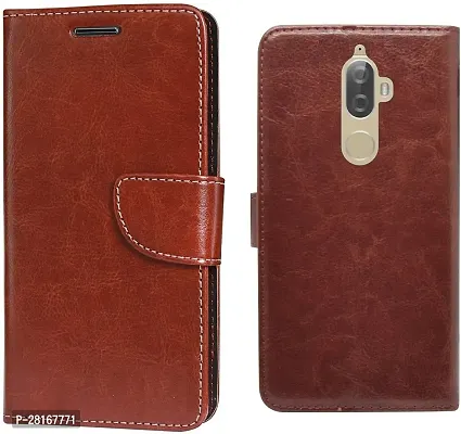 BINTAGE Magnetic Case Artificial Leather Flip Cover for Lenovo XT 1902-3 -Lenovo K8 Note - Chocolate Brown-thumb2