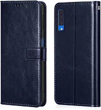 BINTAGE Magnetic Case Artificial Leather Flip Cover for SAMSUNG Galaxy A7 - SM-A750F - Attractive Blue-thumb1