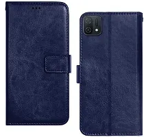 BINTAGE Magnetic Case Artificial Leather Flip Cover for Oppo CPH2349 /OPPO A16k - Attractive Blue-thumb1