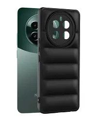 BINTAGE Matte Soft Case | Liquid Silicon Puff Case Back Cover for Realme 12Pro+ 5G - RMX3840 - Black-thumb4