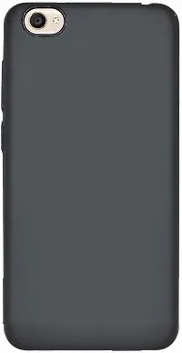 BINTAGE Flexible Rubber Back Cover for Vivo Y55S (Vivo 1610) - Black-thumb2