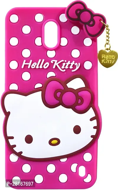 BINTAGE Flexible Silicon Back Cover for Kitty Nokia TA-1029 -Nokia 2 - Attactive Pink-thumb0