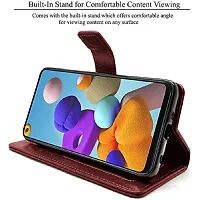 BINTAGE Magnetic Case Artificial Leather Flip Cover for Samsung Galaxy J4 - Brown-thumb4