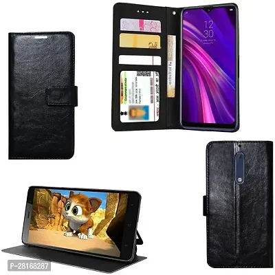 BINTAGE Magnetic Case Artificial Leather Flip Cover for Nokia 5 - Starry Black-thumb2