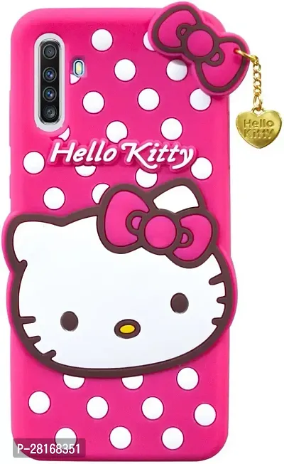 BINTAGE Flexible Rubber Back Cover for Realme 6 Pro - Kitty Pink-thumb0